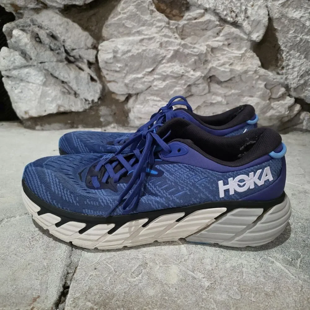 Hoka One One Gaviota 4 Mens Size 11.5 Blue White Athletic Running Shoes Sneakers